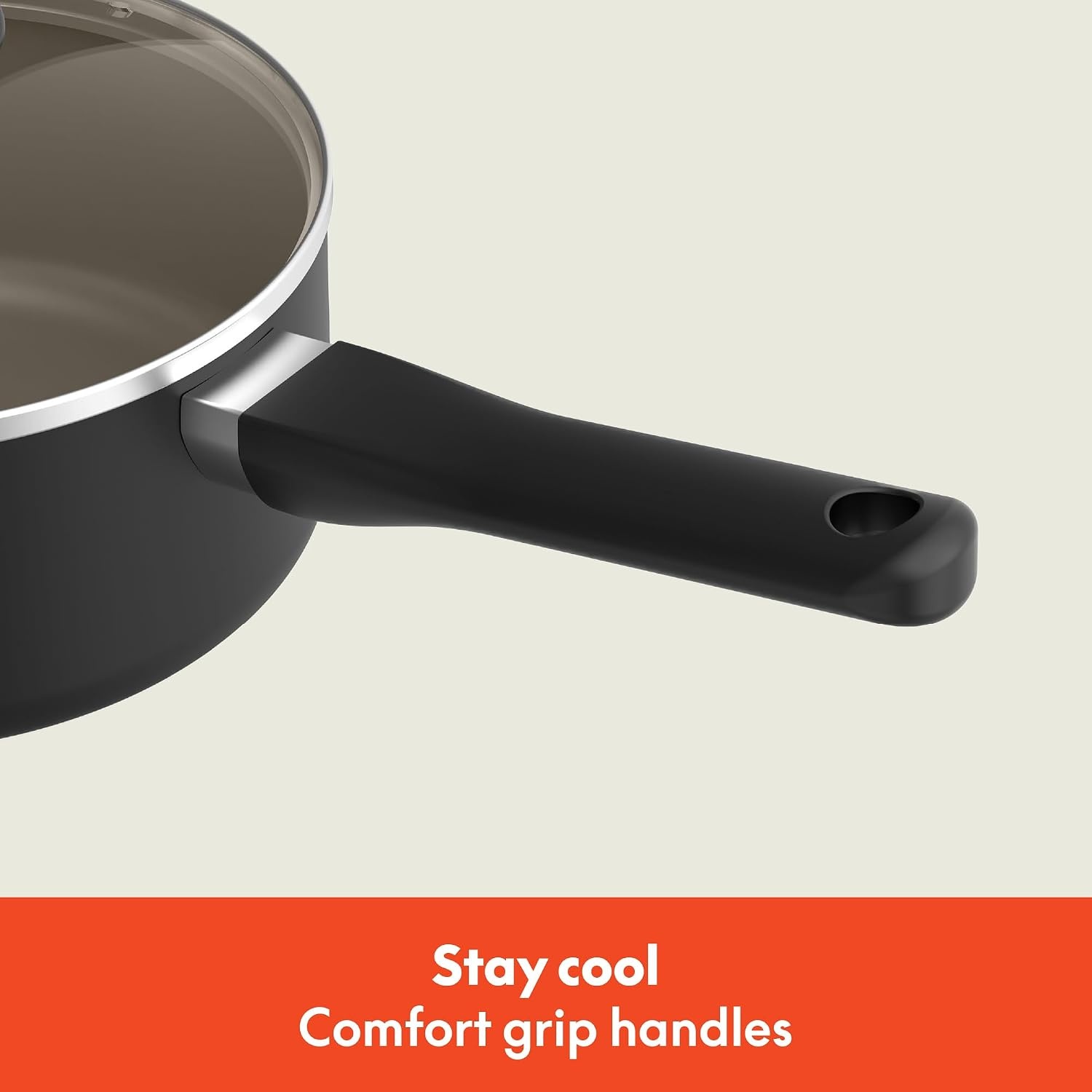 image:imagebella 12 Piece Cookware Set with EverGood Ceramic Nonstick Coating Dishwasher amp Oven Safe All Stovetops Compatible Tempered Glass Lids and Cool Touch Handles BlackBlack
