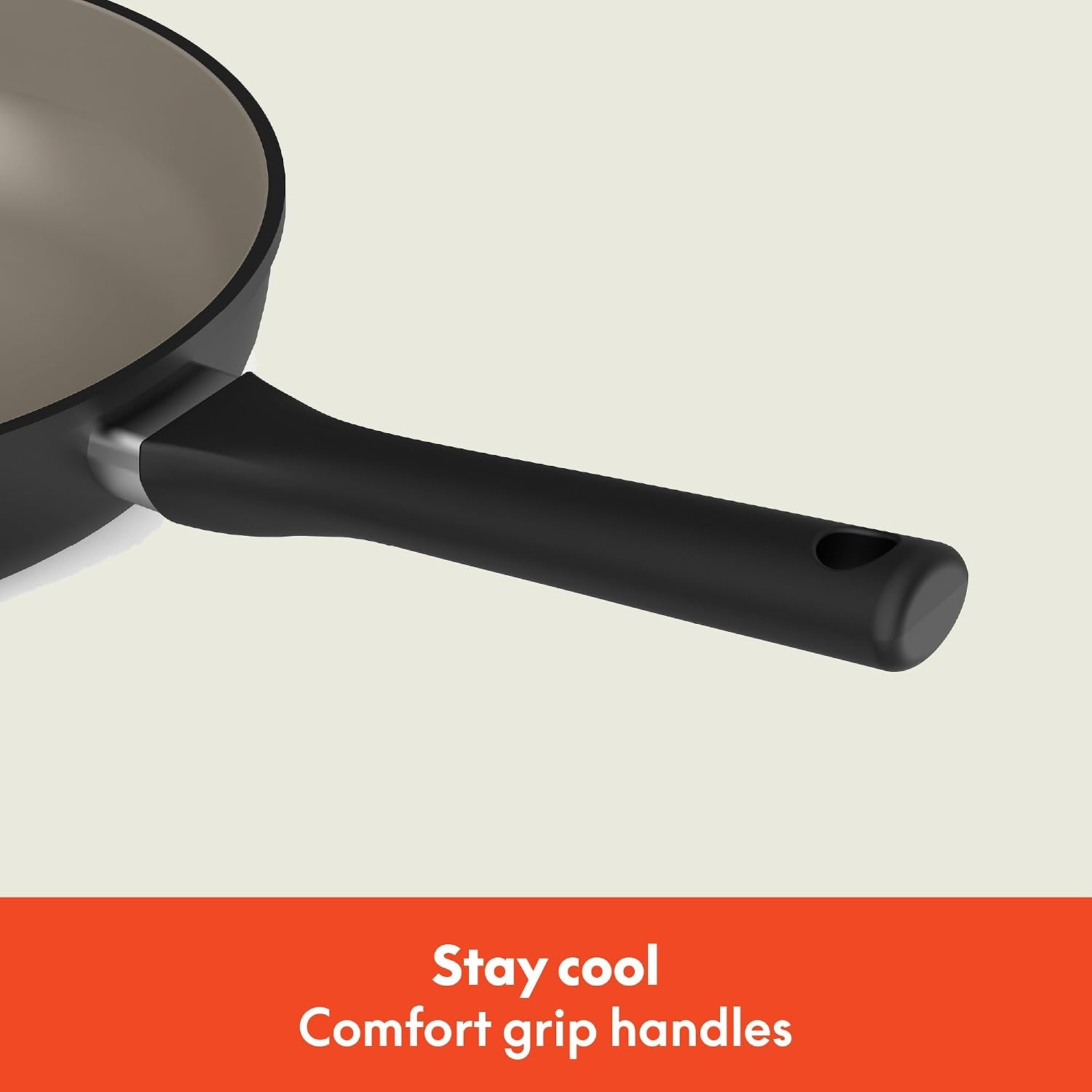 image:imagebella 7 Piece Cookware Set with EverGood Ceramic Nonstick Coating Dishwasher Safe Oven Safe All Stovetops Compatible Glass Lids with Silicone Rims Cool Touch Handles BlackBlack