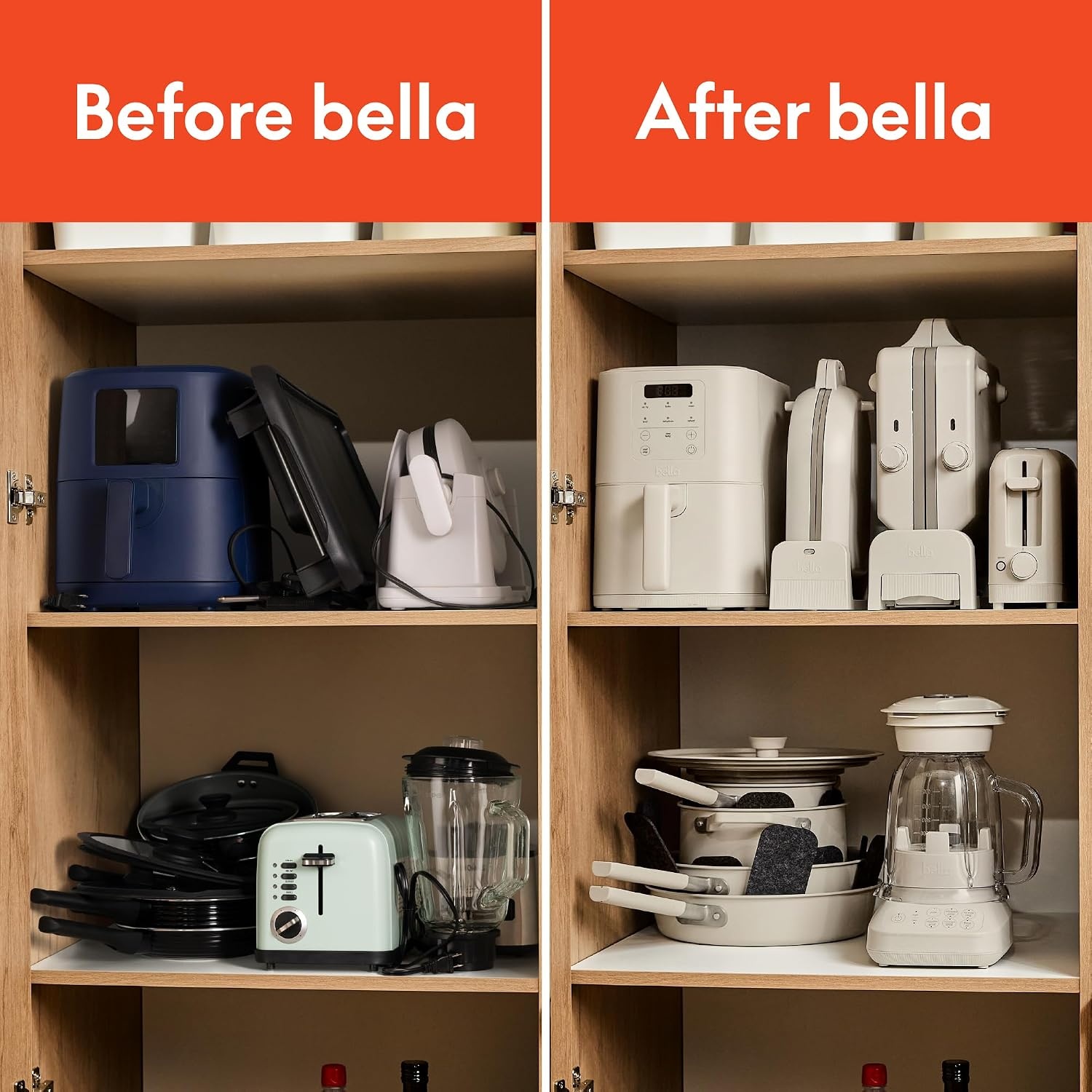 image:imagebella 8 Piece Removable Handle EverGood NonToxic Cookware Set OatmilkBlack