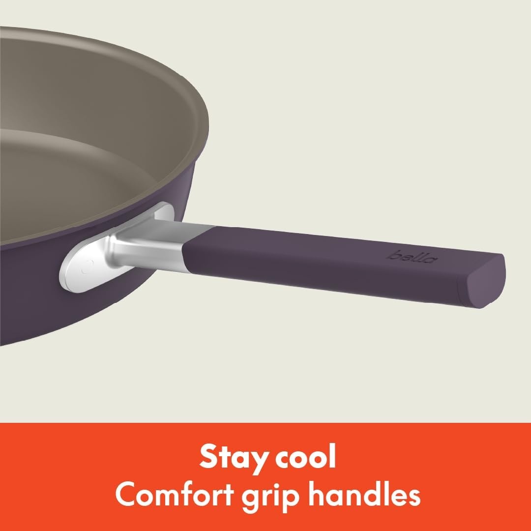 image:imagebella FitsAnywhere 9Piece Ceramic Nonstick NonToxic Cookware Set PlumPlum