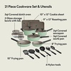bella 21 Piece Kitchen Set with EverGood™ Ceramic Nonstick Coating​, Dishwasher & Oven Safe, All Stovetops Compatible, Tempered Glass Lids & Cool Touch Handles, Seaglass(Seaglass)