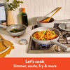 bella 7 Piece Cookware Set with EverGood™ Ceramic Nonstick Coating​, Dishwasher Safe Oven Safe, All Stovetops Compatible, Glass Lids with Silicone Rims, Cool Touch Handles, Black(Oatmilk)