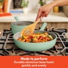 bella 7 Piece Cookware Set with EverGood™ Ceramic Nonstick Coating​, Dishwasher Safe Oven Safe, All Stovetops Compatible, Glass Lids with Silicone Rims, Cool Touch Handles, Black(Seaglass)