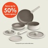 bella 8 Piece Removable Handle EverGood™ Non-Toxic Cookware Set, Oatmilk(Oatmilk)