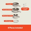 bella 8 Piece Removable Handle EverGood™ Non-Toxic Cookware Set, Oatmilk(Oatmilk)