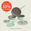 bella 8 Piece Removable Handle EverGood™ Non-Toxic Cookware Set, Oatmilk(Seaglass)