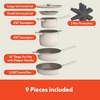 bella Fits-Anywhere 9-Piece Ceramic Nonstick Non-Toxic Cookware Set, Plum(Oatmilk)