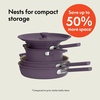 bella Fits-Anywhere 9-Piece Ceramic Nonstick Non-Toxic Cookware Set, Plum(Plum)