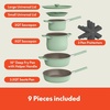 bella Fits-Anywhere 9-Piece Ceramic Nonstick Non-Toxic Cookware Set, Plum(Seaglass)
