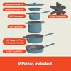 bella Fits-Anywhere 9-Piece Ceramic Nonstick Non-Toxic Cookware Set, Plum(Surf)