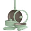 bella 8 Piece Removable Handle EverGood™ Non-Toxic Cookware Set, Oatmilk(Seaglass)