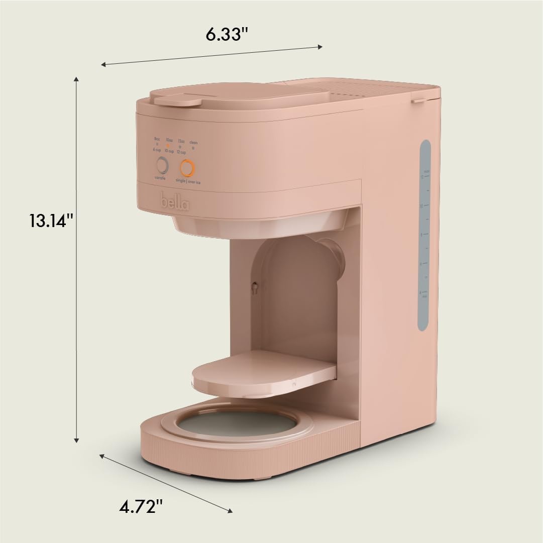 image:imageBELLA VersaBrew 2in1 Coffee Maker KCup compatible Brew 3 Sizes Carafes amp Single Serve Cups Dishwasher Safe Reusable Filter amp Filter Holder Iced Coffee Function 60oz Tank PlumBlossom