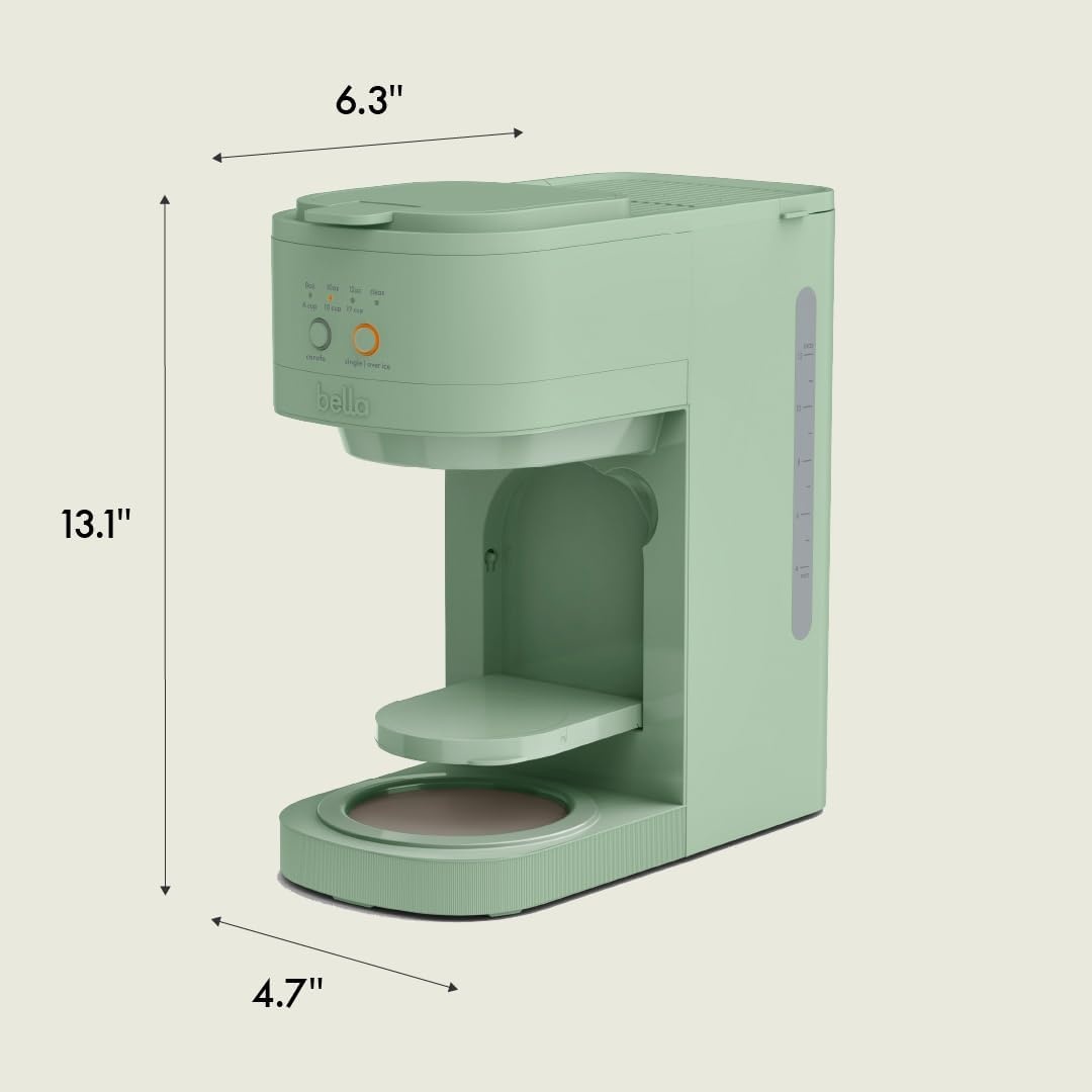 image:imageBELLA VersaBrew 2in1 Coffee Maker KCup compatible Brew 3 Sizes Carafes amp Single Serve Cups Dishwasher Safe Reusable Filter amp Filter Holder Iced Coffee Function 60oz Tank PlumSeaglass