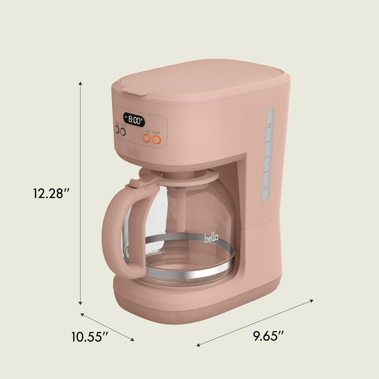 image:imagebella 12Cup Programmable Coffee Maker with NoDrip Glass Carafe BlossomBlossom