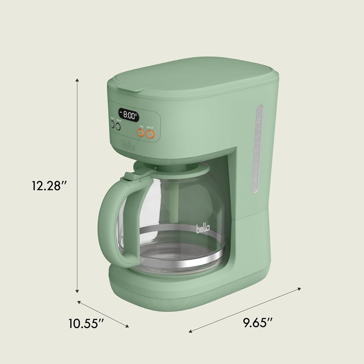 image:imagebella 12Cup Programmable Coffee Maker with NoDrip Glass Carafe BlossomSeaglass