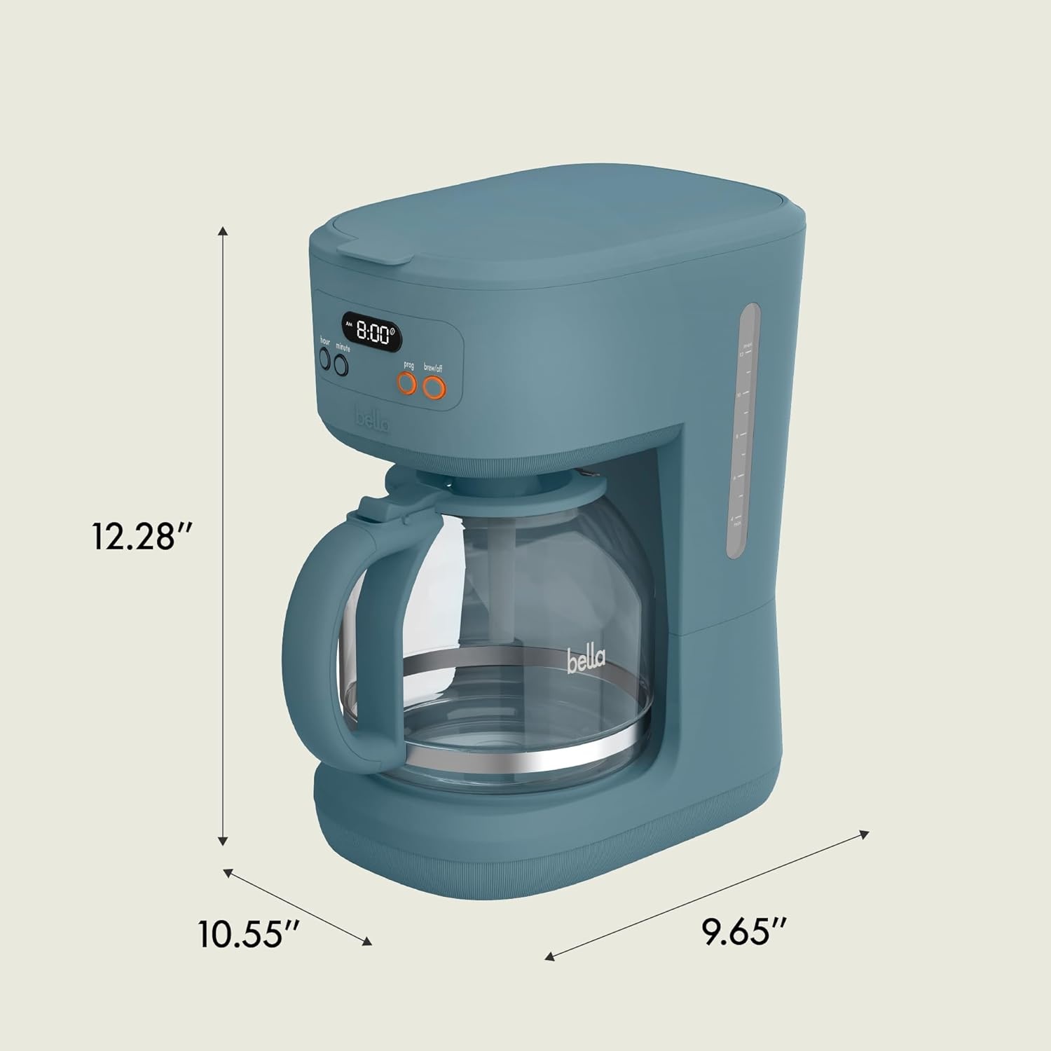 image:imagebella 12Cup Programmable Coffee Maker with NoDrip Glass Carafe BlossomSurf
