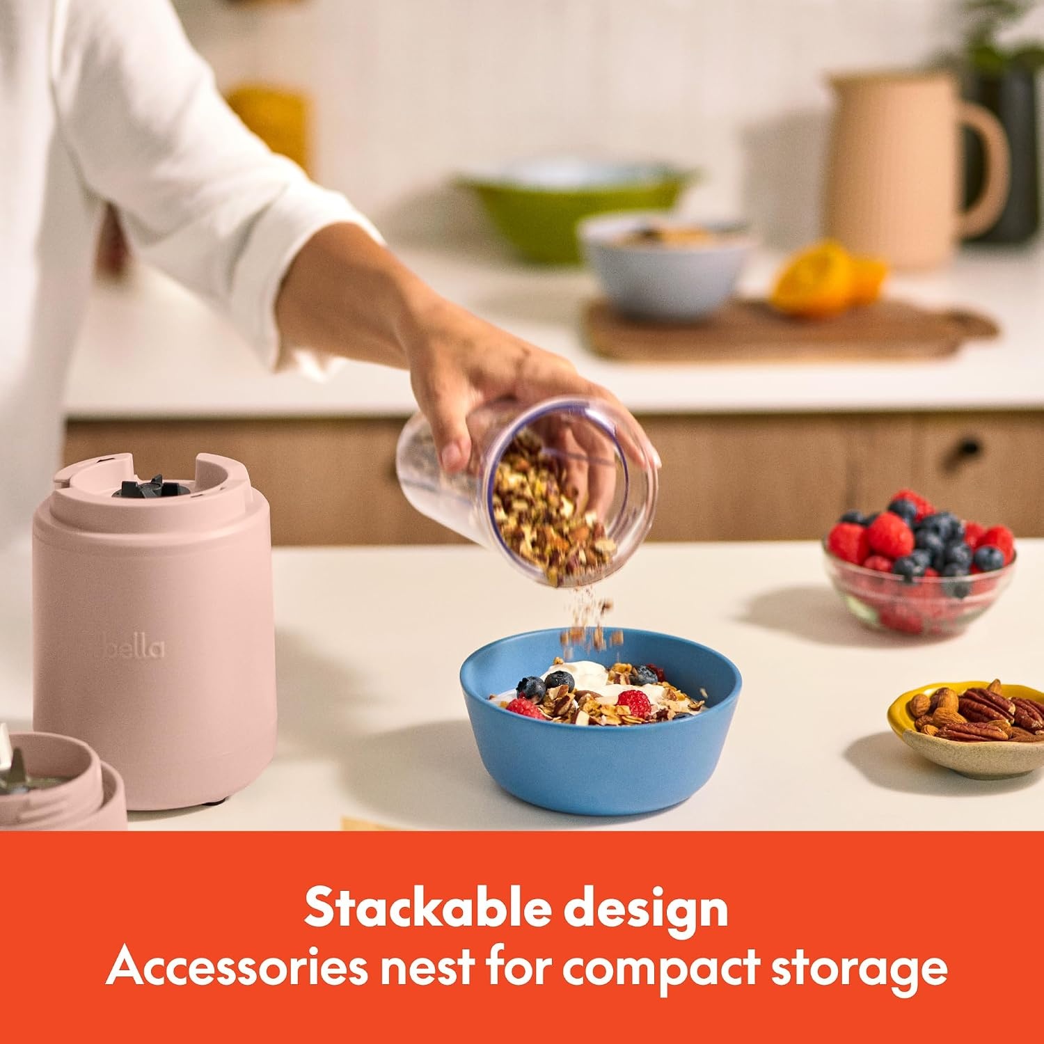 image:imagebella Rocket Blender 6Piece Set with Stacking Cups PlumBlossom