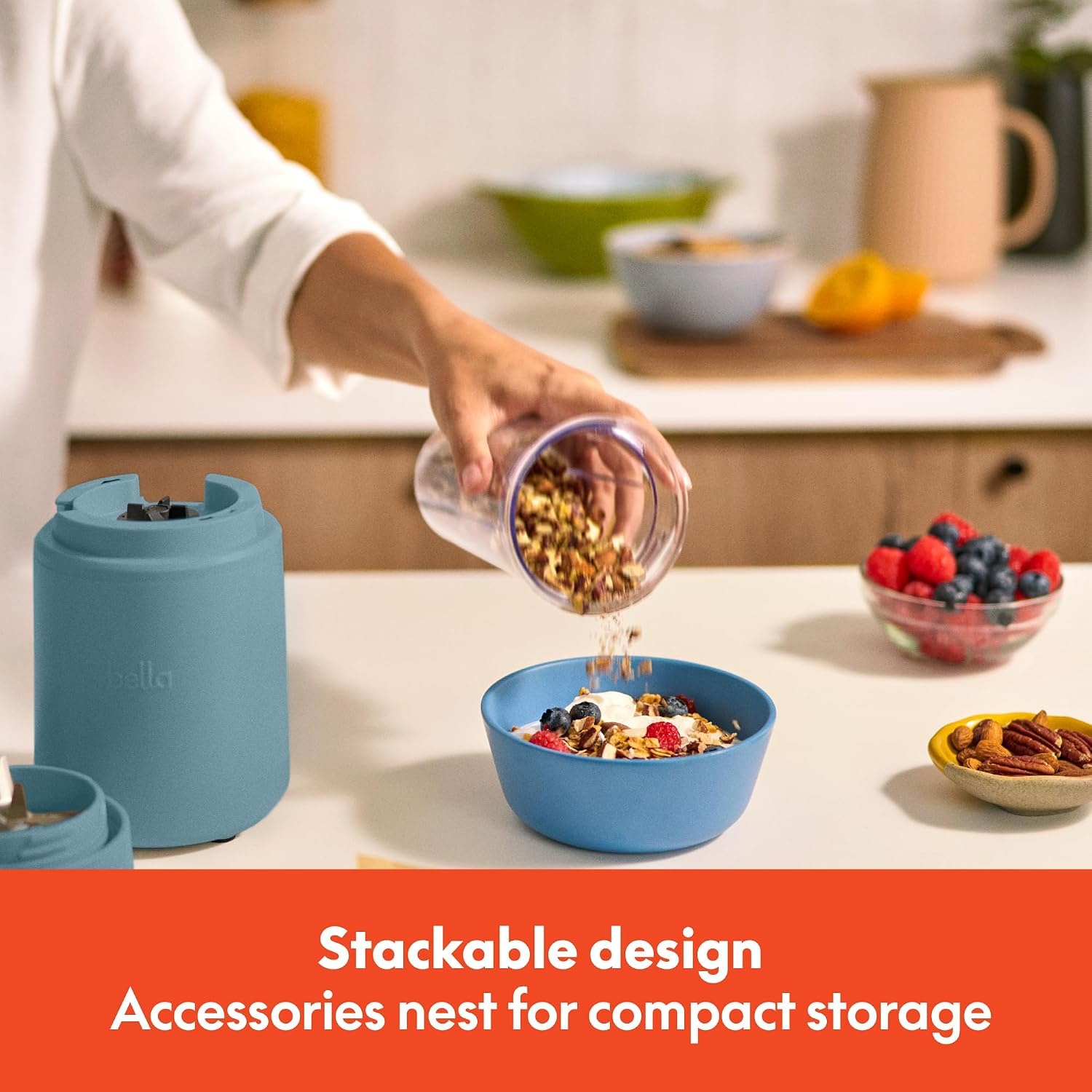 image:imagebella Rocket Blender 6Piece Set with Stacking Cups PlumSurf