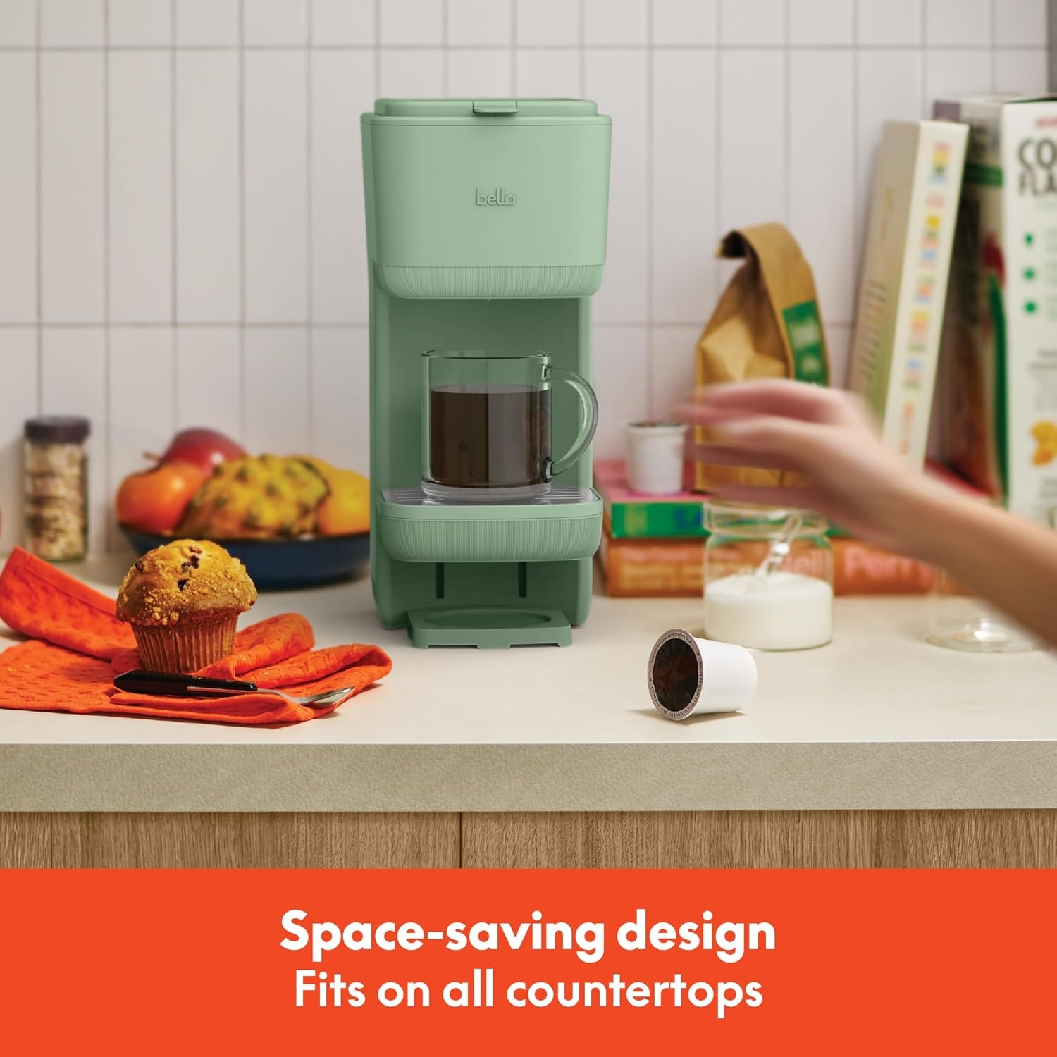 image:imagebella Single Serve Coffee Maker K Cup amp Coffee Ground Compatible BlossomSeaglass