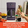 bella 12-Cup Programmable Coffee Maker with No-Drip Glass Carafe, Blossom(Plum)