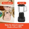 bella Fits-anywhere™ Flip & Store Blender, 48 oz, 520W,10-speed, Plum(Blossom)