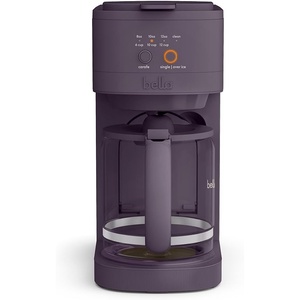 BELLA VersaBrew 2-in1 Coffee Maker, K-Cup compatible, Brew 3 Sizes Carafes & Single Serve Cups, Dishwasher Safe Reusable Filter & Filter Holder, Iced Coffee Function, 60oz Tank, Plum(Plum)